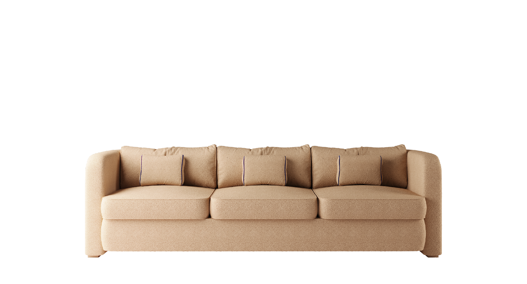 Comfortable and modern Brahms Sofa in beige, with plush cushions and clean lines, perfect for any living room.