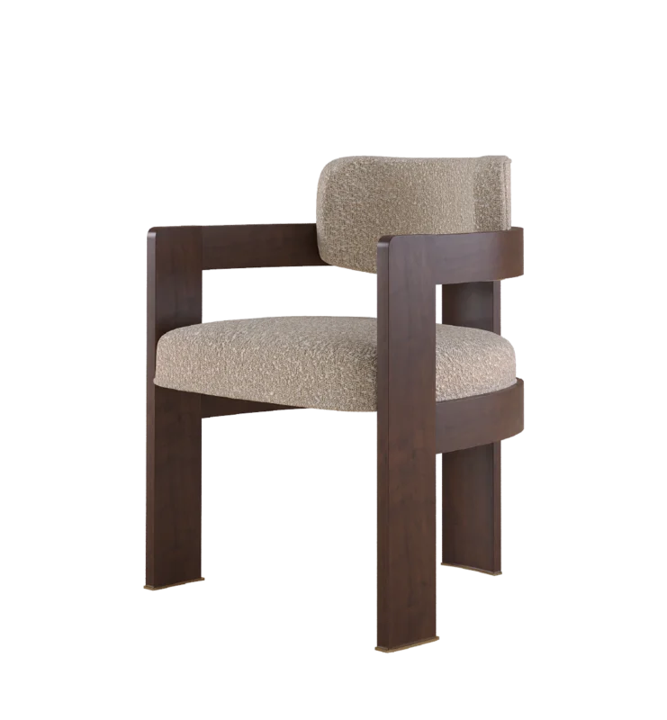 Byrd Dining Chair with comfortable upholstery and rich wooden frame, modern design.