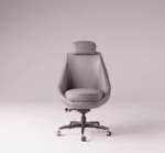Luxury ergonomic office chair with quilted upholstery front view