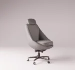 Luxury ergonomic office chair with quilted upholstery and swivel base