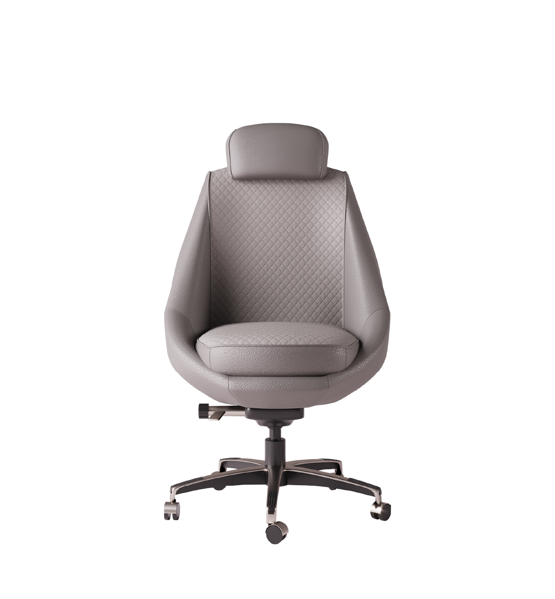 Luxury ergonomic office chair with quilted upholstery front view